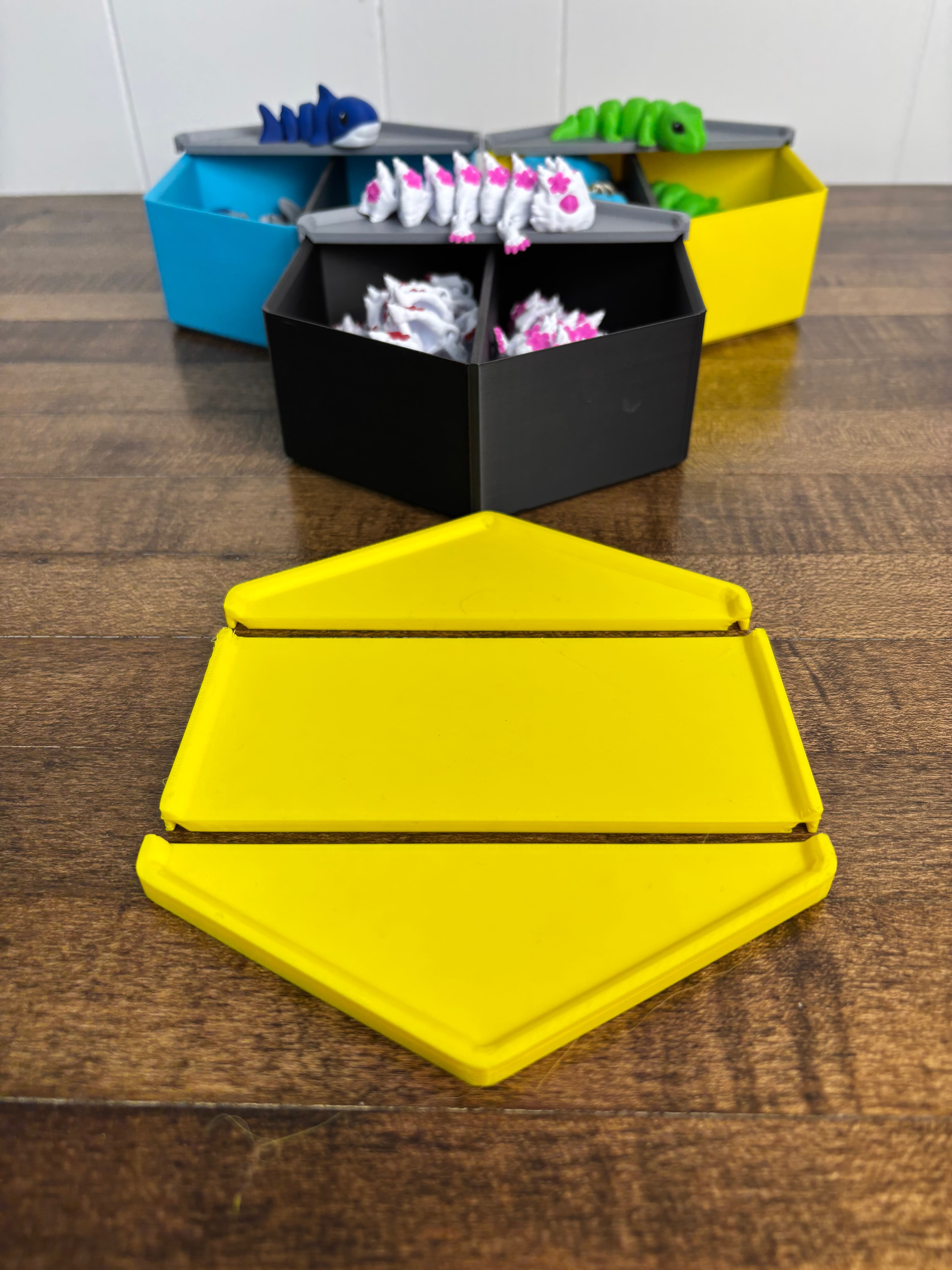 Large HexBin Lid Separated 3d model