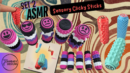 ASMR Sensory Clicky Sticks Set 2-- Keychains for calming and stimming 3d model
