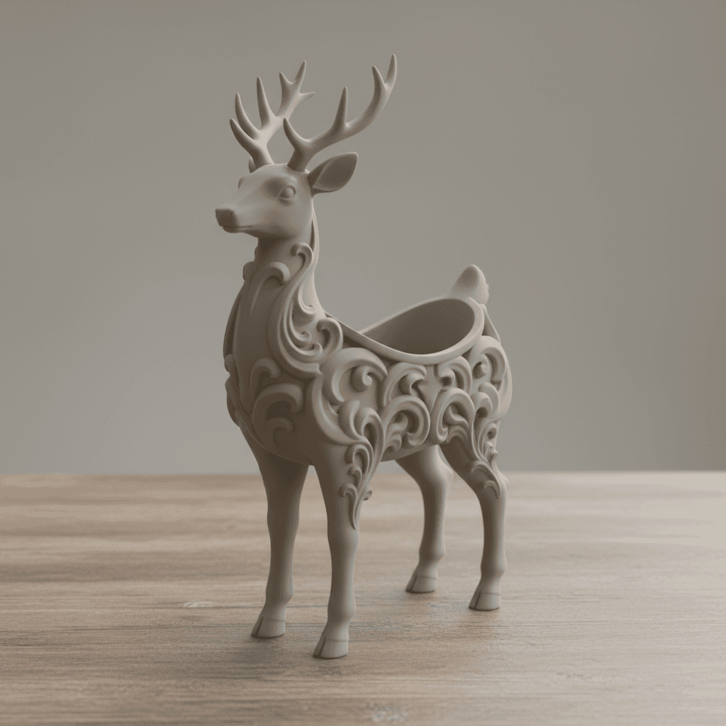 Deer Storage Basket Premium Printable STL 3d model