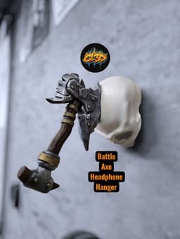 Battle Axe Hanger - Skull Mount 3d model