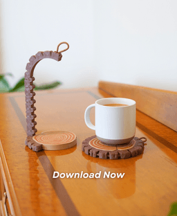 Spill Proof Spruce - Coaster that Transforms into Coffee Carrier 3d model