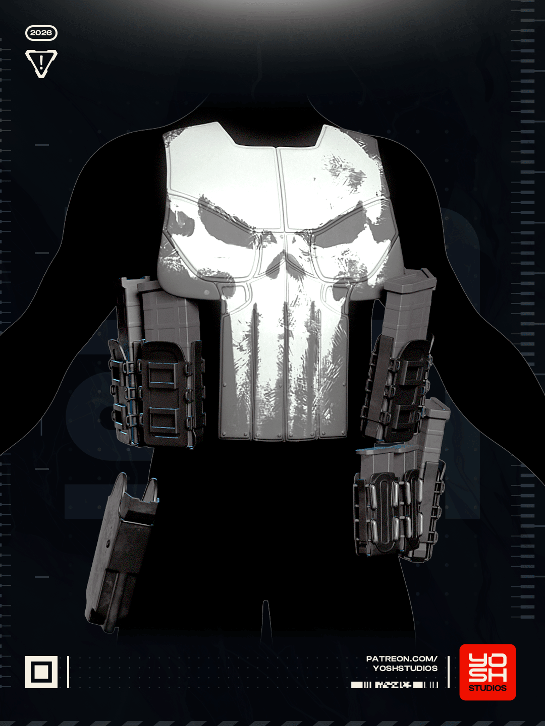 Punisher Armor 3D Printer STL 3d model
