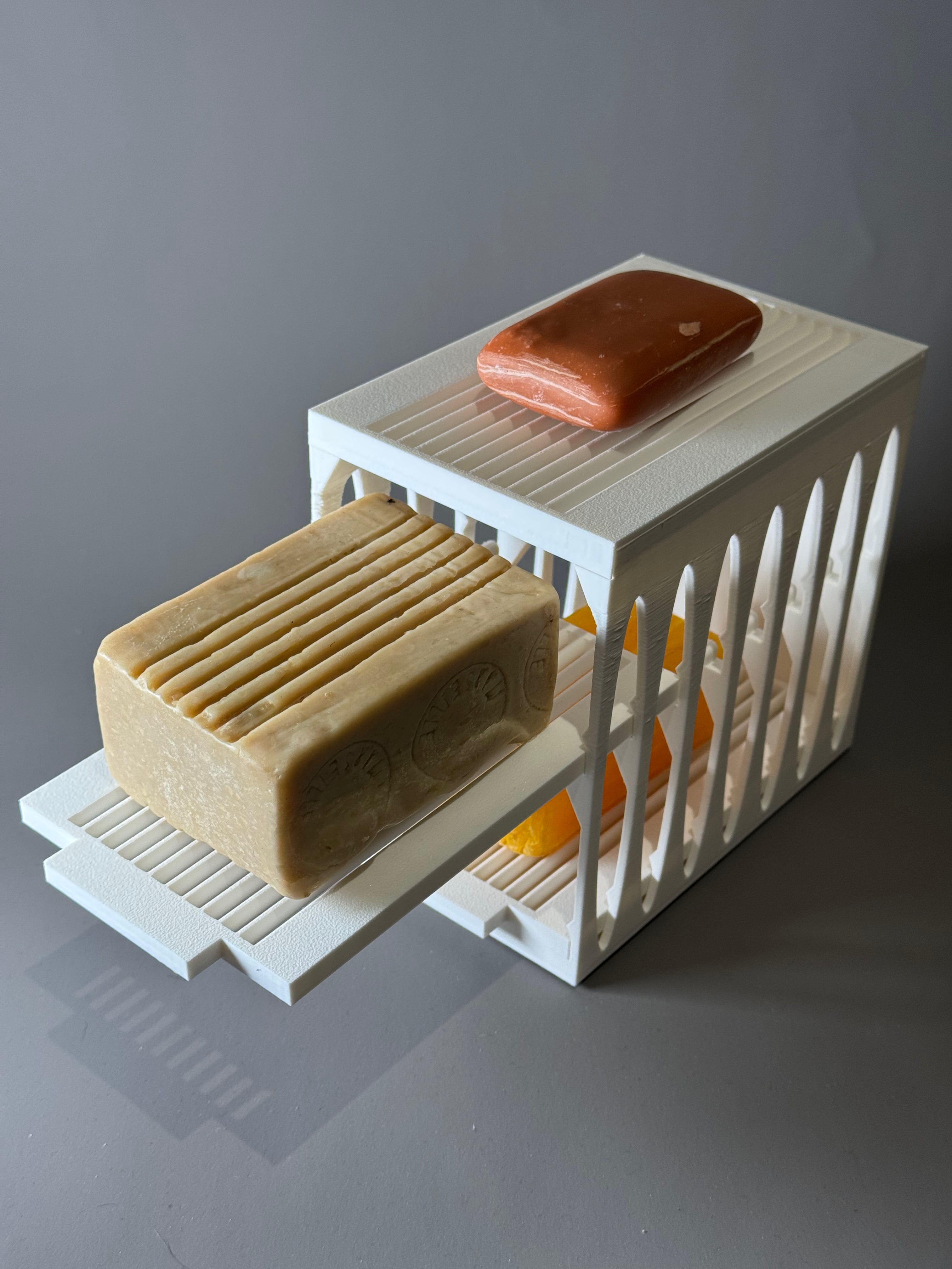 Compact 3-Bar Soap Rack 3d model