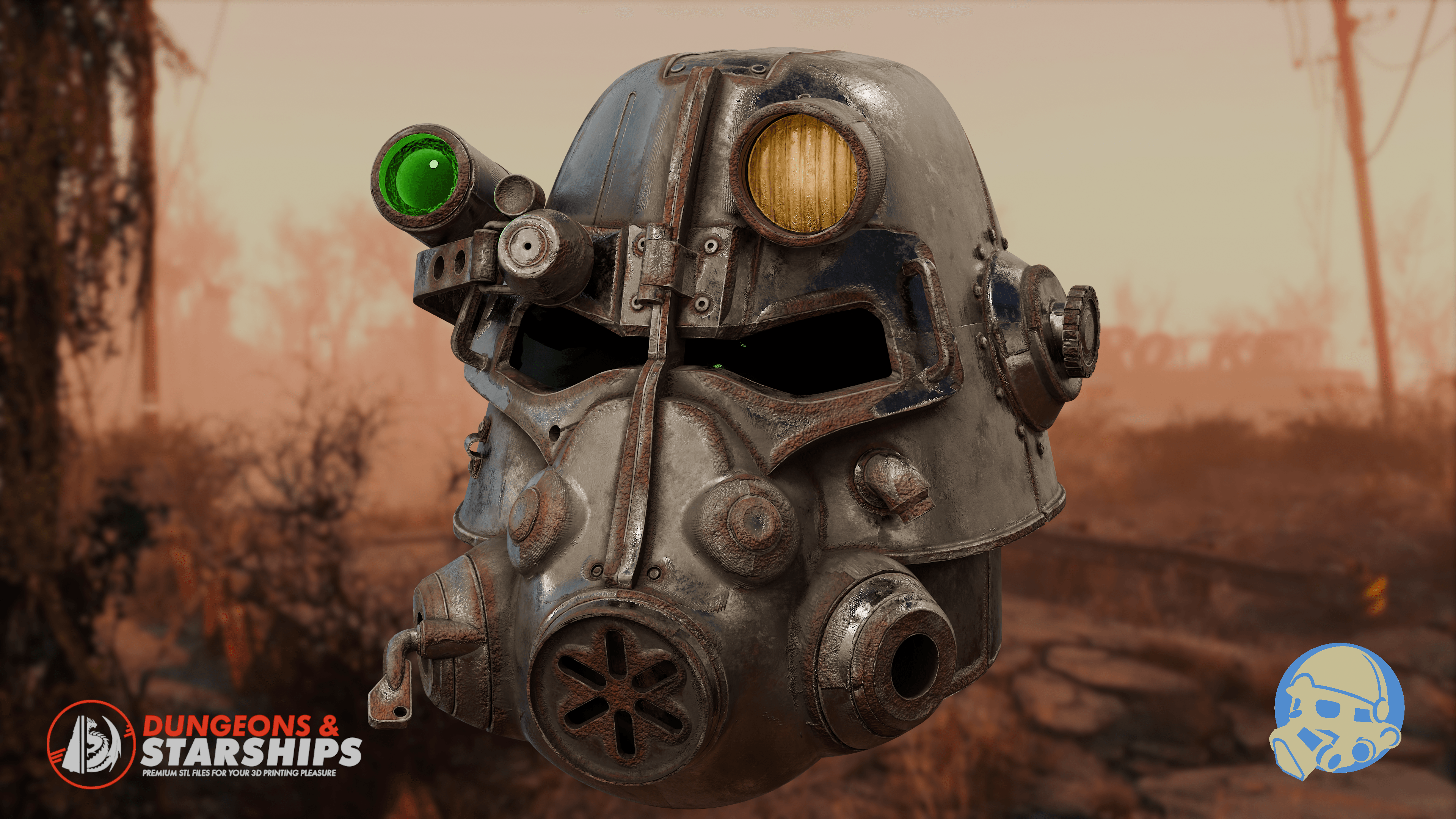 T-45 Power Armour Helmet - Fallout 3d model