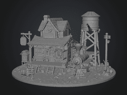 Pinewood Junction Railway Station STL File for 3D Print 3d model