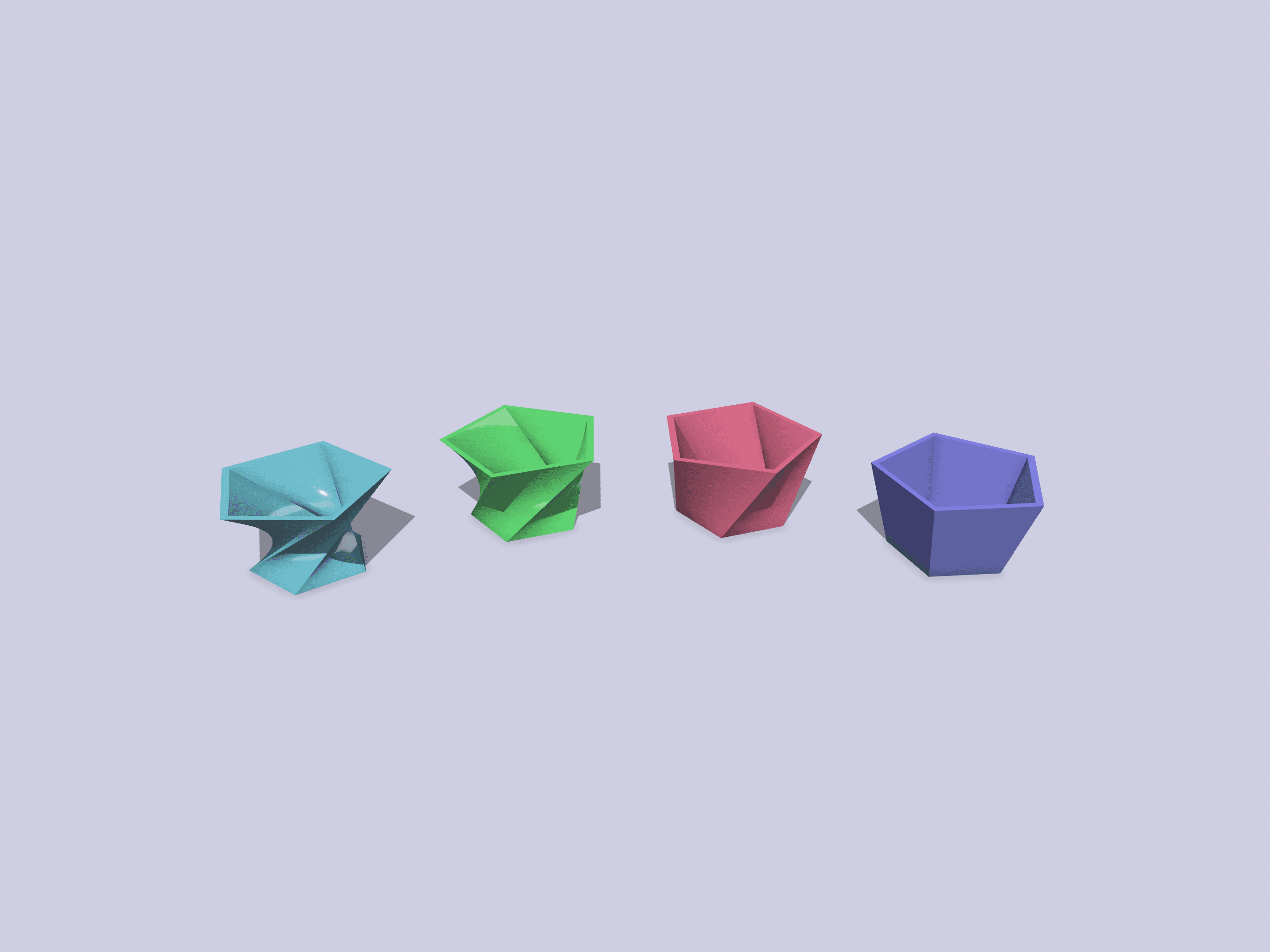 Edgy Pentagonal Planter Pots Minimalist Design Collection 3d model