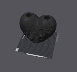 Blooming Heart vase 3d model