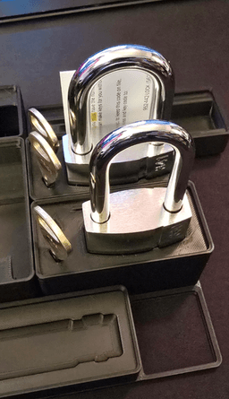 Gridfinity - Abloy 341/330 Lock - 2x1 Grid 3d model