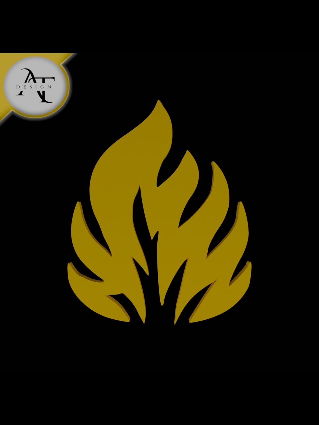 Simple Flame Symbol - 2D Art 3d model