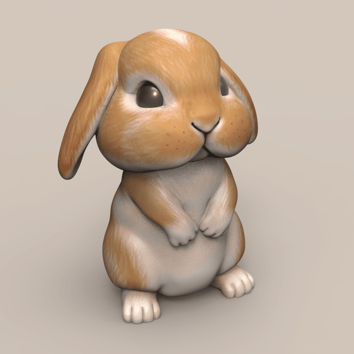 Cute Floppy eared Rabbit 3d model