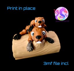 Beaver Flexi with Log *Personal Use* 3d model