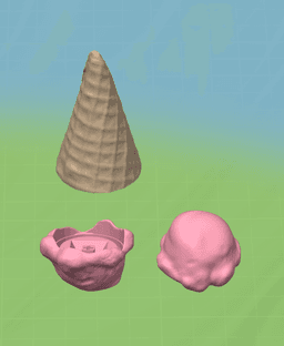 Ludo Ice Cream Clicker - 3d printed Fidget ice cream cone 3d model