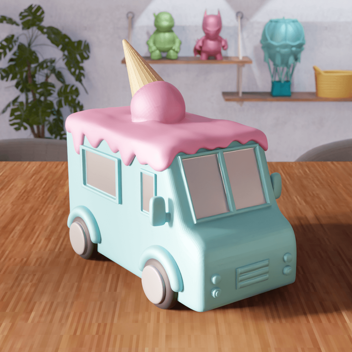 Stylized Ice Cream Truck 3d model