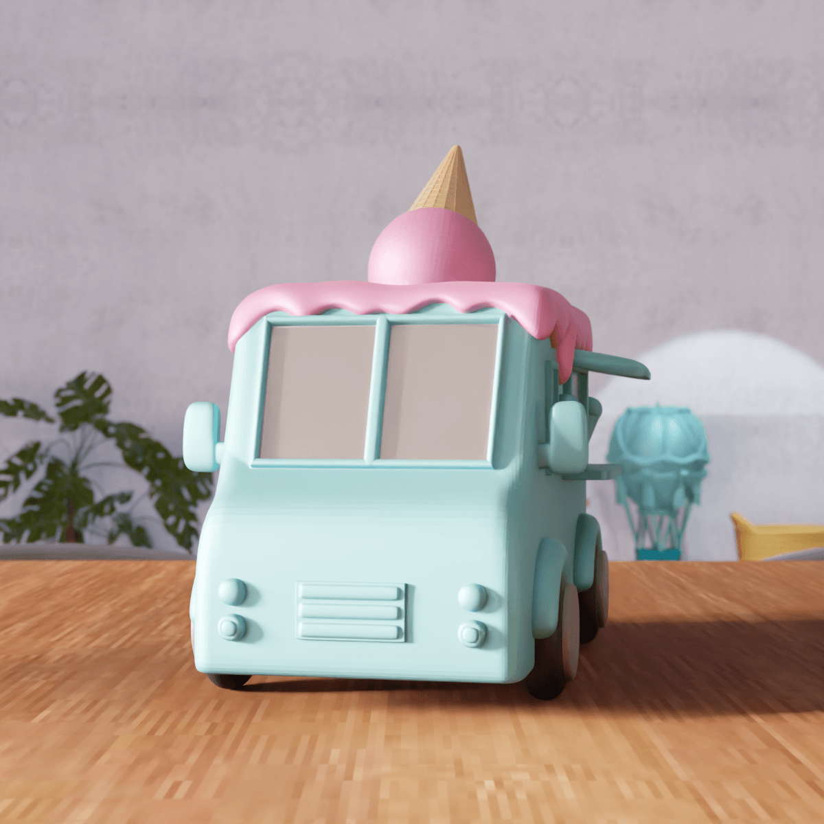 Stylized Ice Cream Truck 3d model