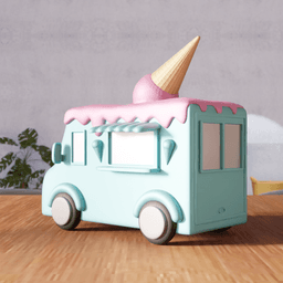 Stylized Ice Cream Truck 3d model