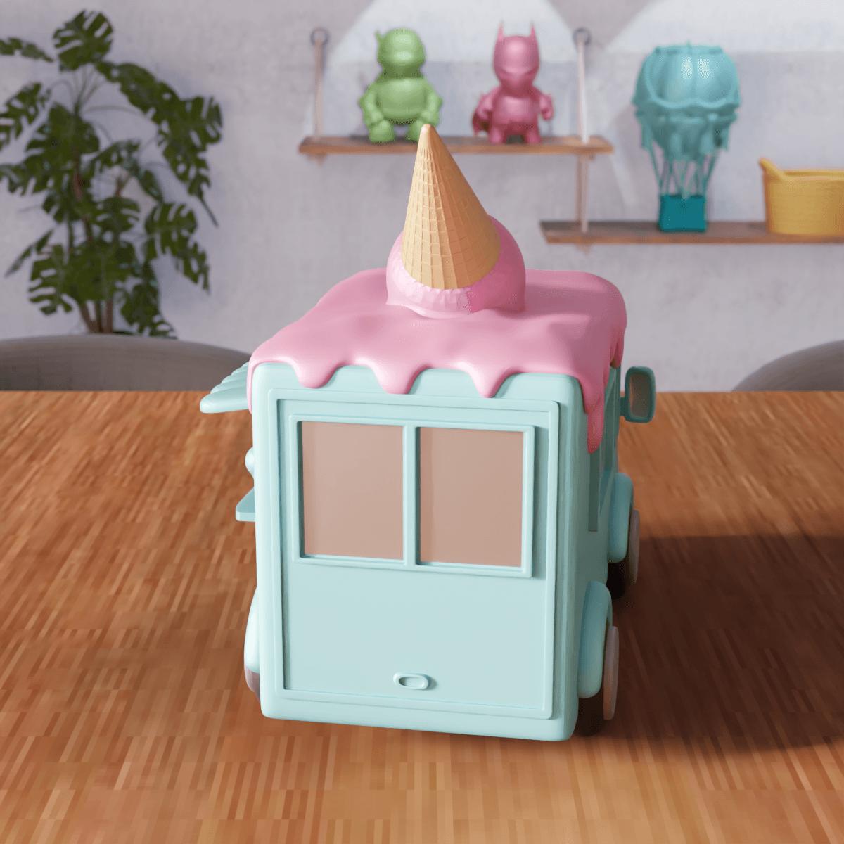 Stylized Ice Cream Truck 3d model