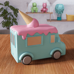 Stylized Ice Cream Truck 3d model