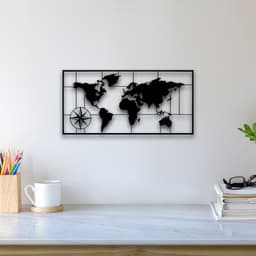 World Map Wall Art 3d model