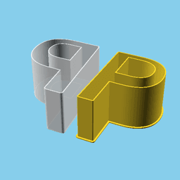 LATIN CAPITAL LETTER P, nestable box (v1) 3d model