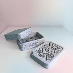 Soap Case + Dish Arabic Pattern 3d model