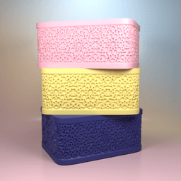 Soap Case + Dish Arabic Pattern 3d model