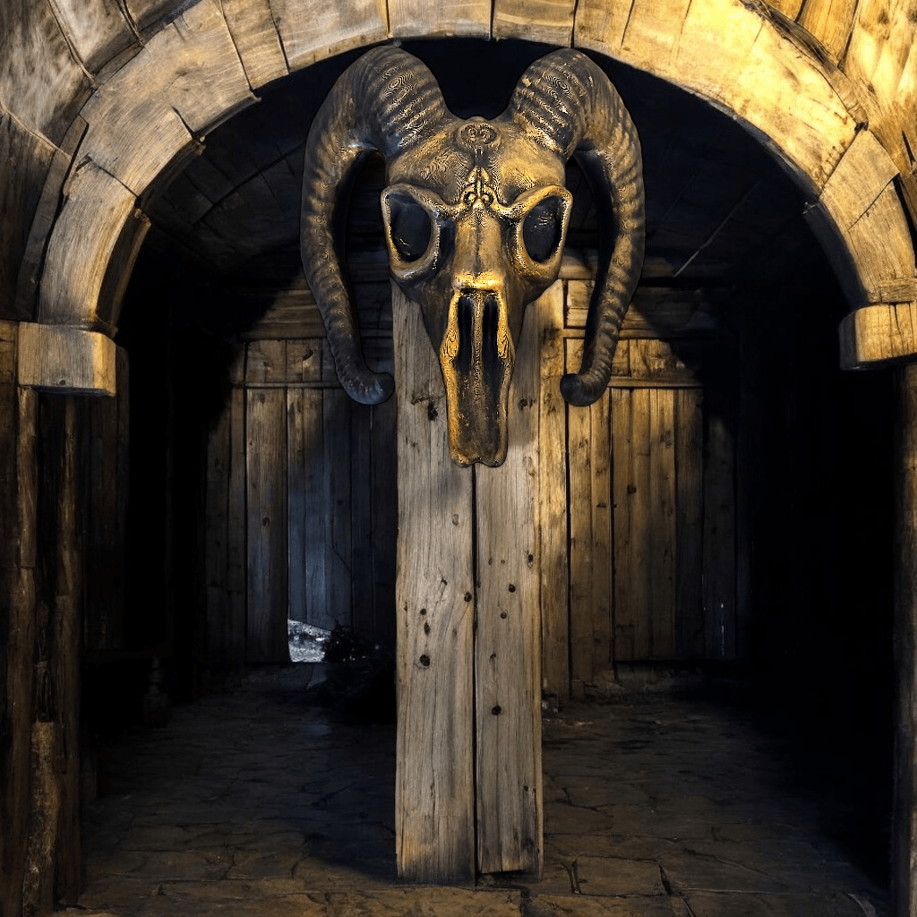 Ritual Goat Skull - Wall Mount 3d model