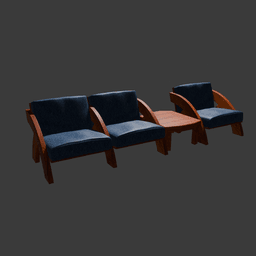 Modern Living Room Furniture Set 3d model