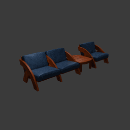 Modern Living Room Furniture Set 3d model
