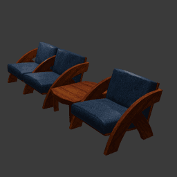 Modern Living Room Furniture Set 3d model