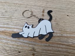 Cat Sheet Ghost 2 - Keyring - Single Extruder 3d model