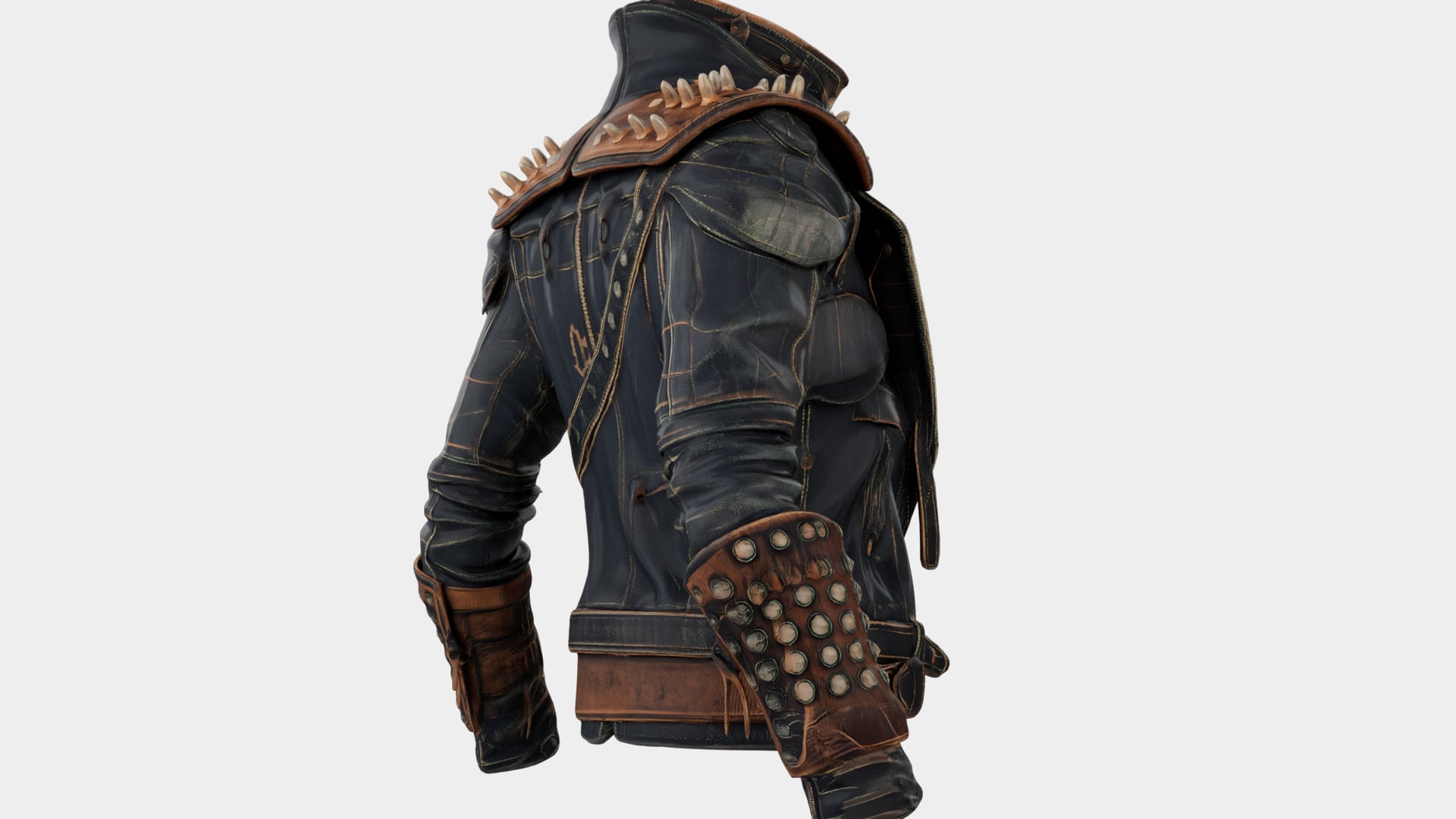 Denim Leather Jacket 3d model