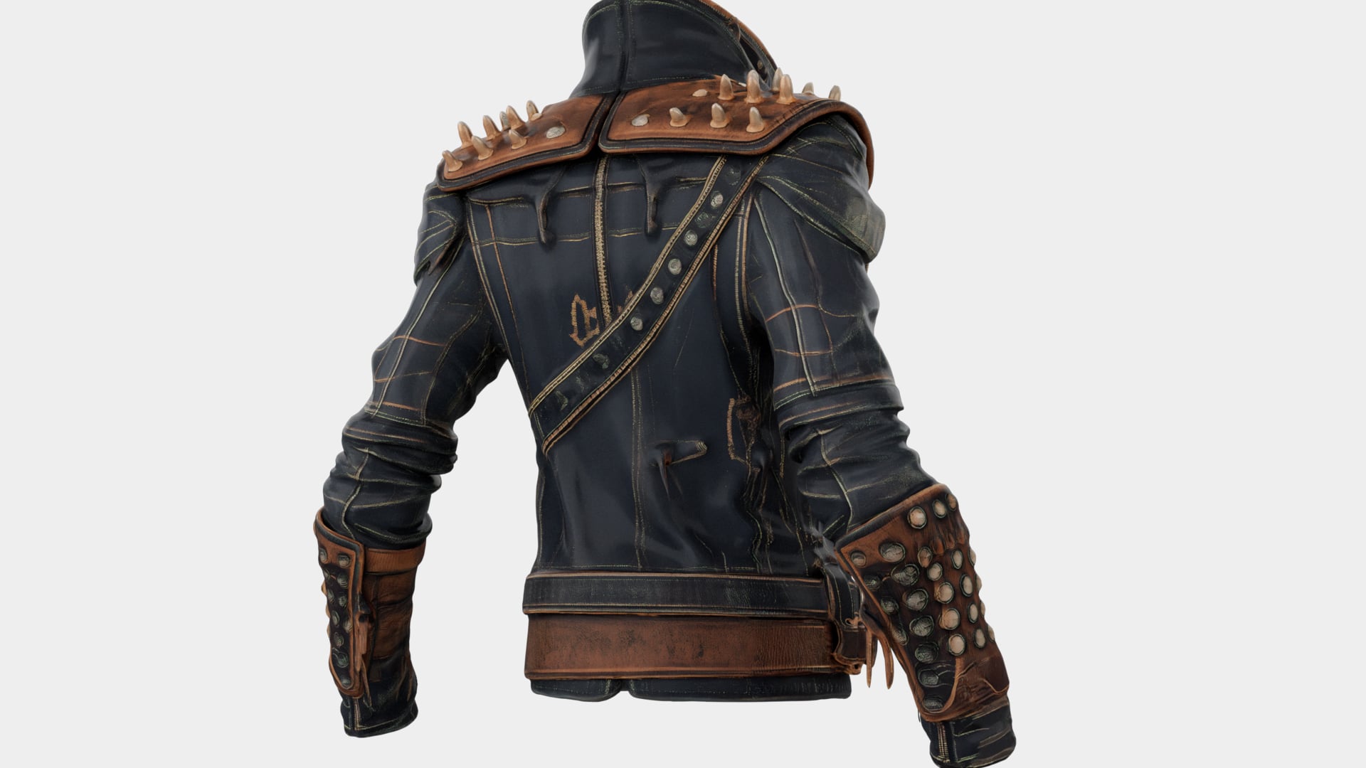 Denim Leather Jacket 3d model