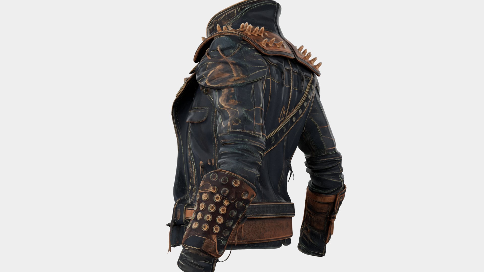 Denim Leather Jacket 3d model