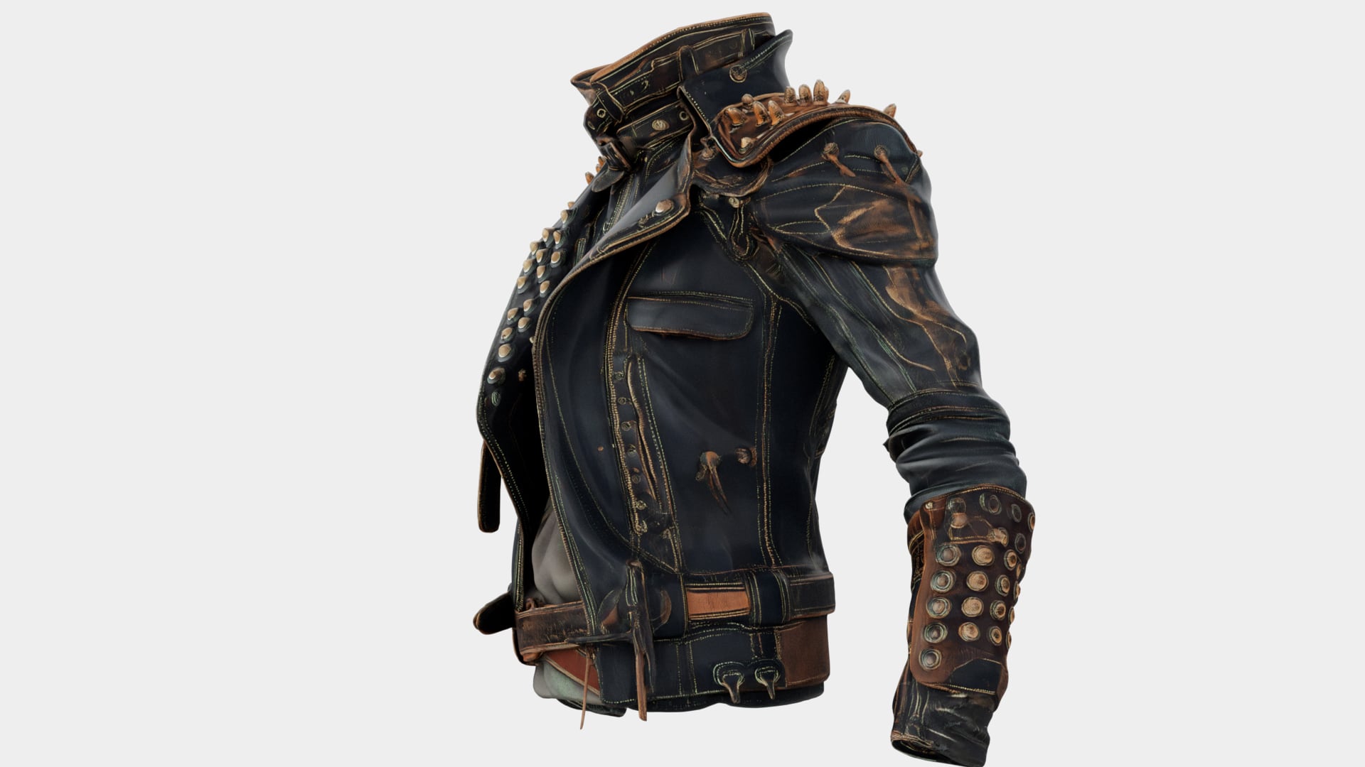Denim Leather Jacket 3d model