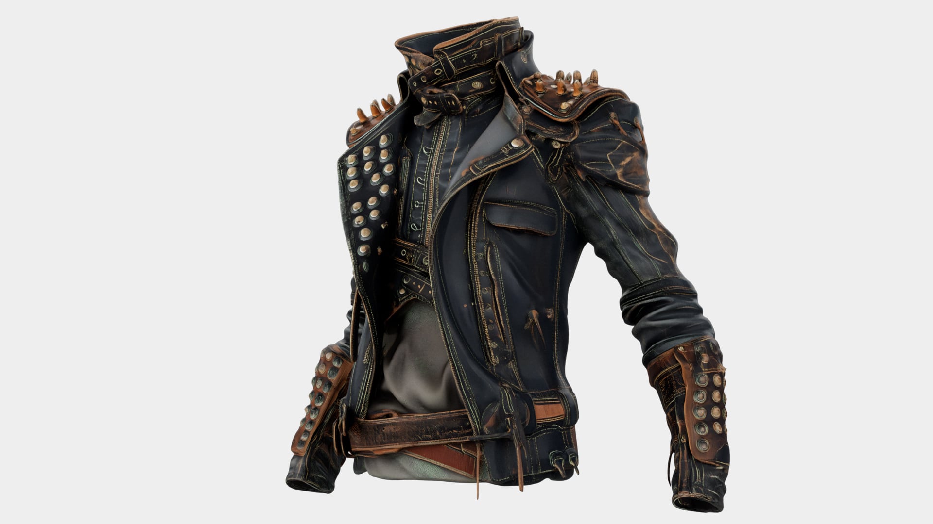 Denim Leather Jacket 3d model