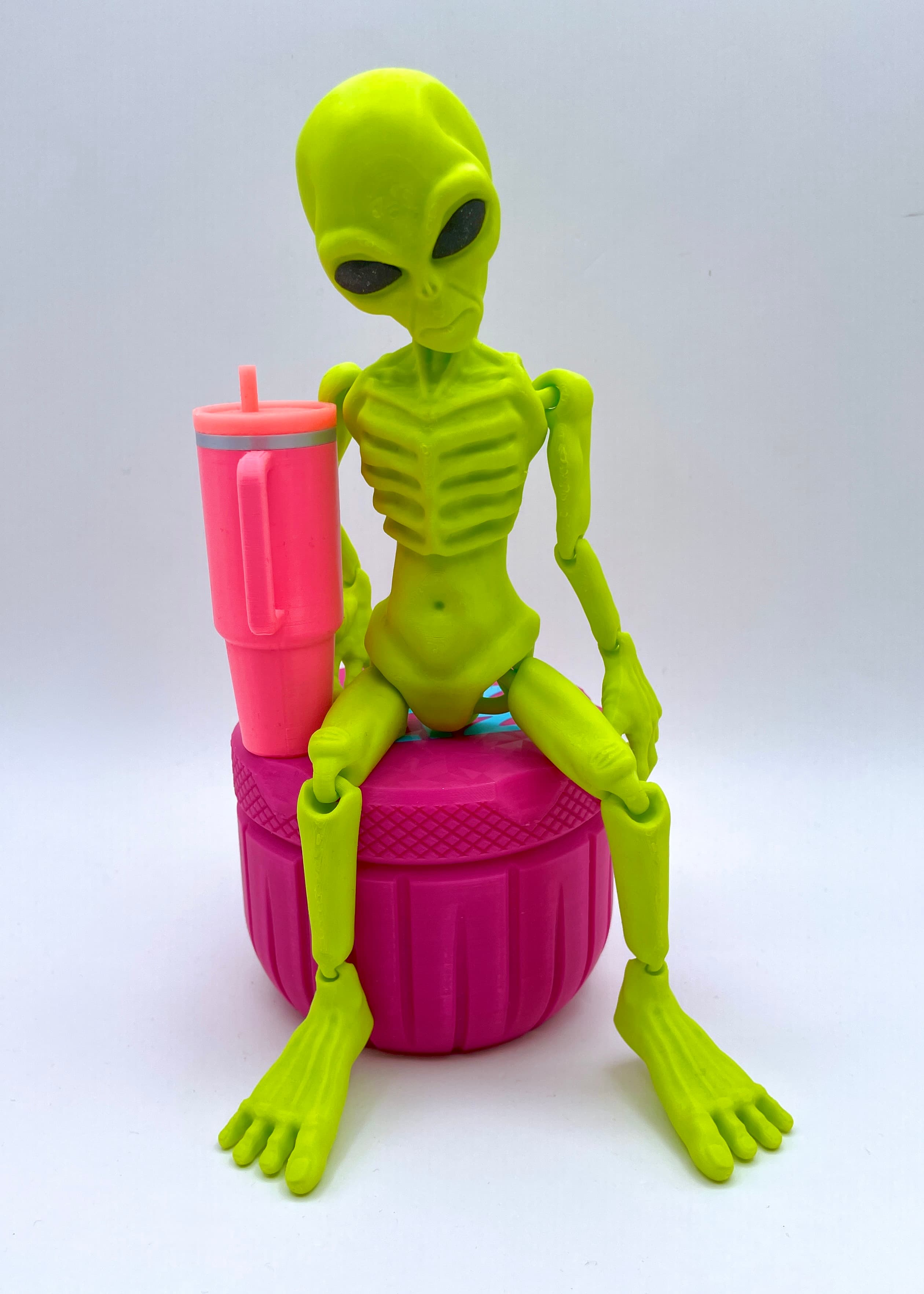 Flexi Alien / Print in Place / Multiparts & Multicolor - BELIEVE Polymaker Panchroma Lime Green PLA! - 3d model