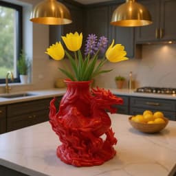 Mountain Flame Dragon Vase 3d model