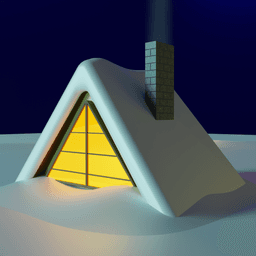 Christmas Village Cozy Cottage, Mulit Part Model 3d model