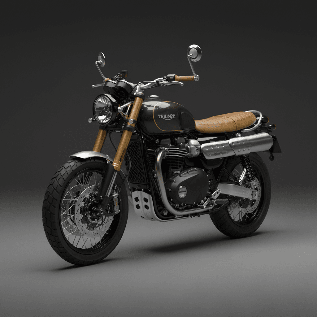 Triumph BonnevilleScrambler Retro Motorcycle 3d model