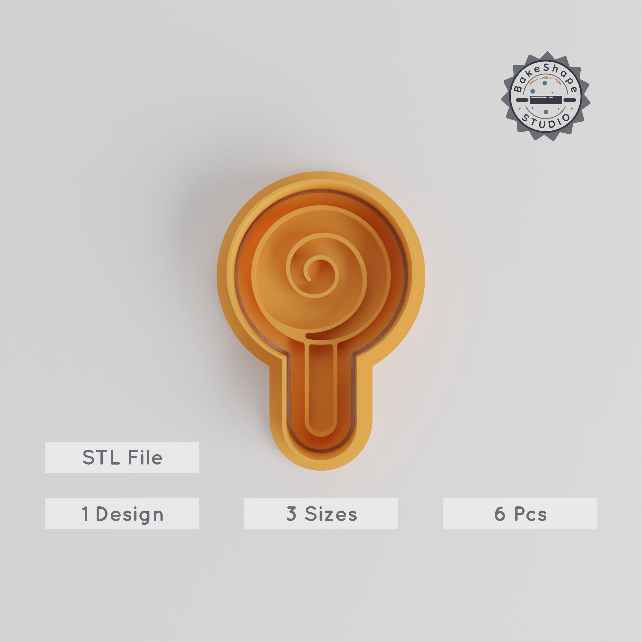 Lollipop Shape Cutter & Stamp Set, Perfect for Cookies & Fondant, Includes 6 Pieces, Small Medium Large Sizes, Sweet Pop Design PRODUCT_4909 3d model