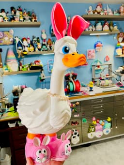 Bunny Slippers & Ears Goose Gear for Porch Goose 3d model
