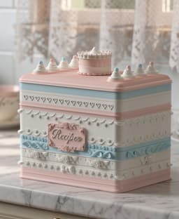 Victorian Pastel Recipe Box 3d model