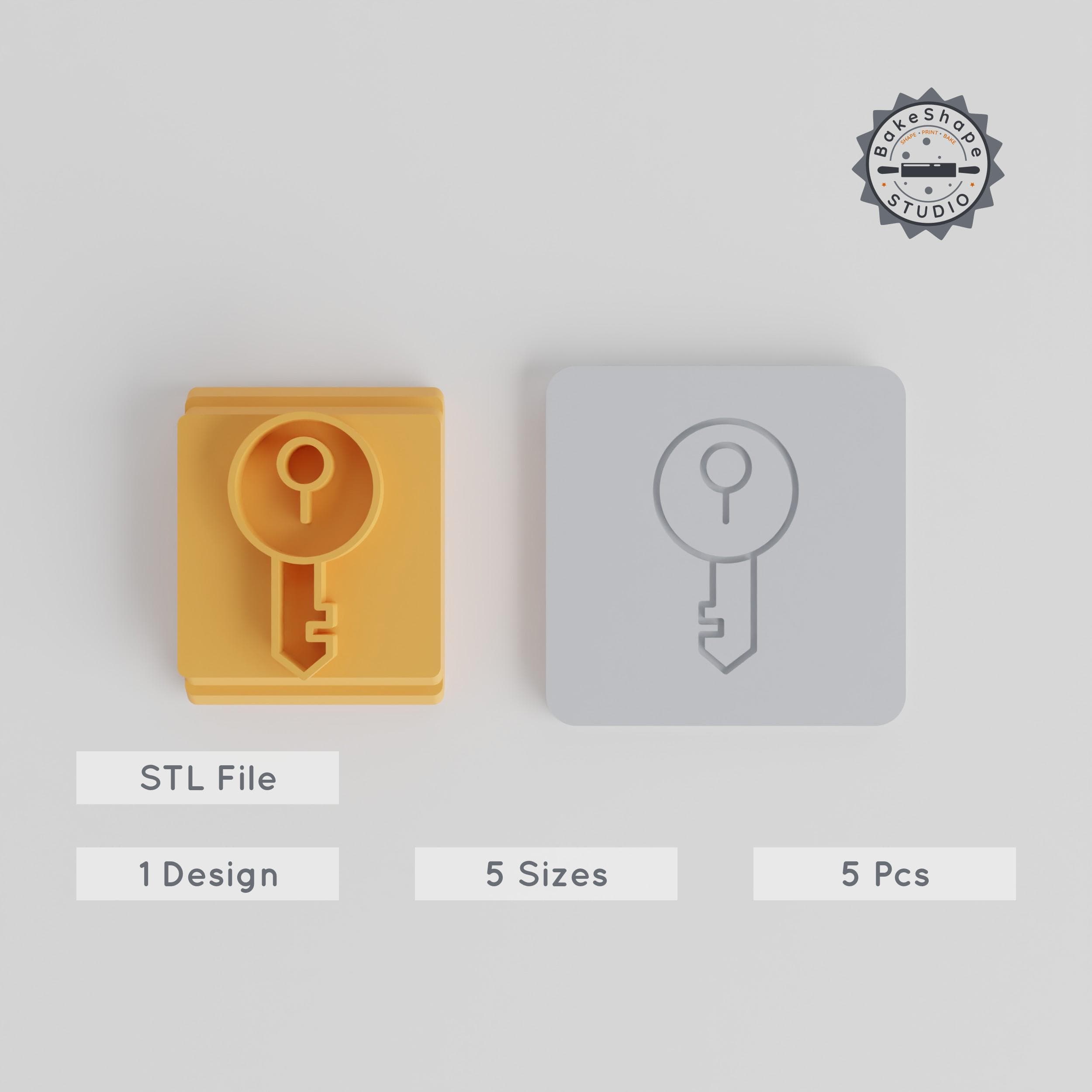 Key Motif Stamp Tile Set, 5 Sizes 20-40mm, Versatile for Clay, Cookies, Fondant & Soft Materials PRODUCT_2352 3d model