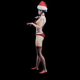 Wednesday Christmas Girl v2 3d model