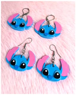 Stitch Inspired Earrings 3d model