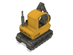 Yellow Excavator with Movements 3d model