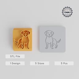 Labrador Retriever Stamp Tile Set, 5 Sizes, Perfect for Clay, Cookies & Fondant PRODUCT_2007 3d model