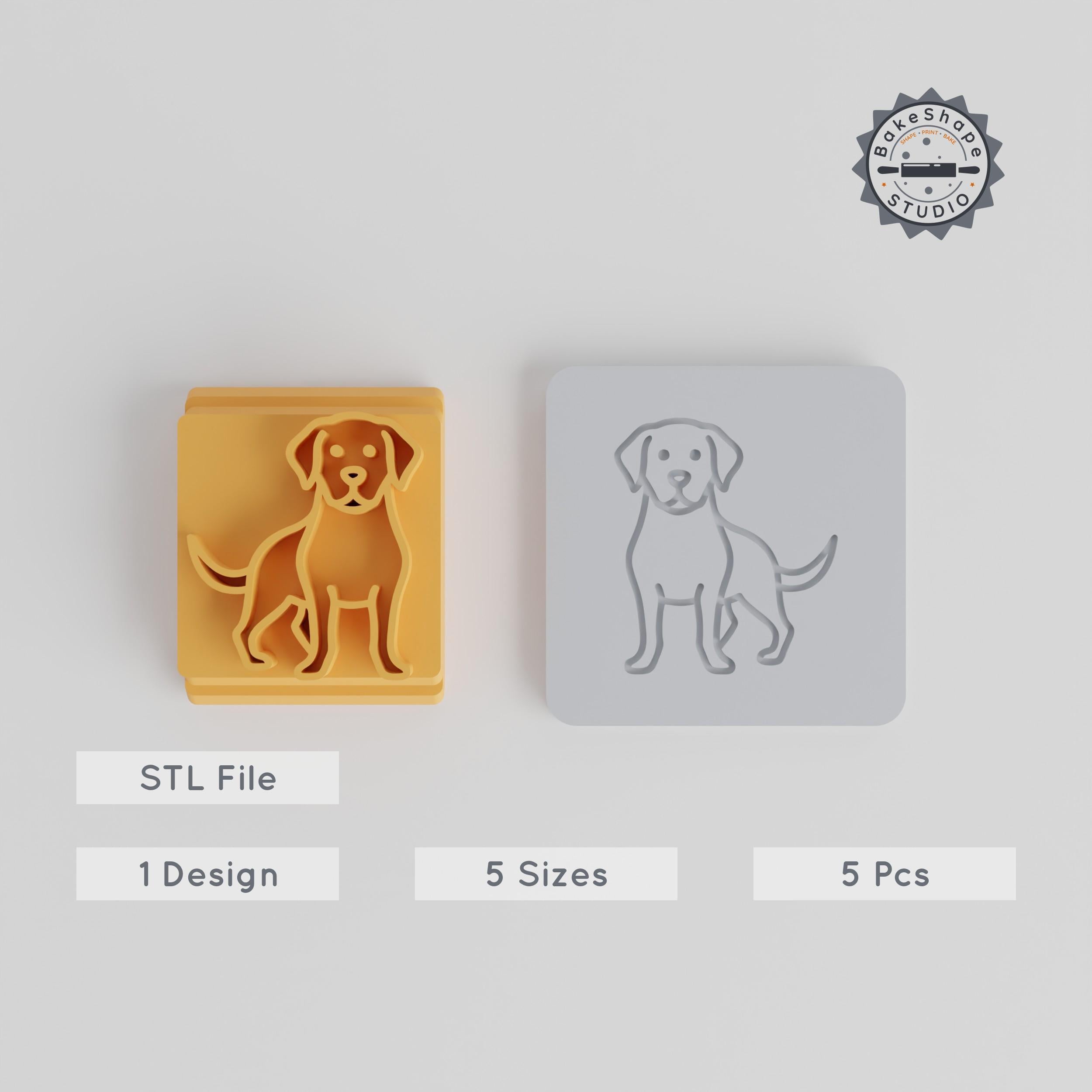Labrador Retriever Stamp Tile Set, 5 Sizes, Perfect for Clay, Cookies & Fondant PRODUCT_2007 3d model