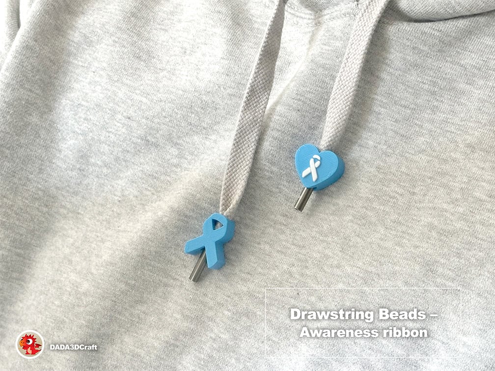 Drawstring beads - Awareness Ribbon 3d model