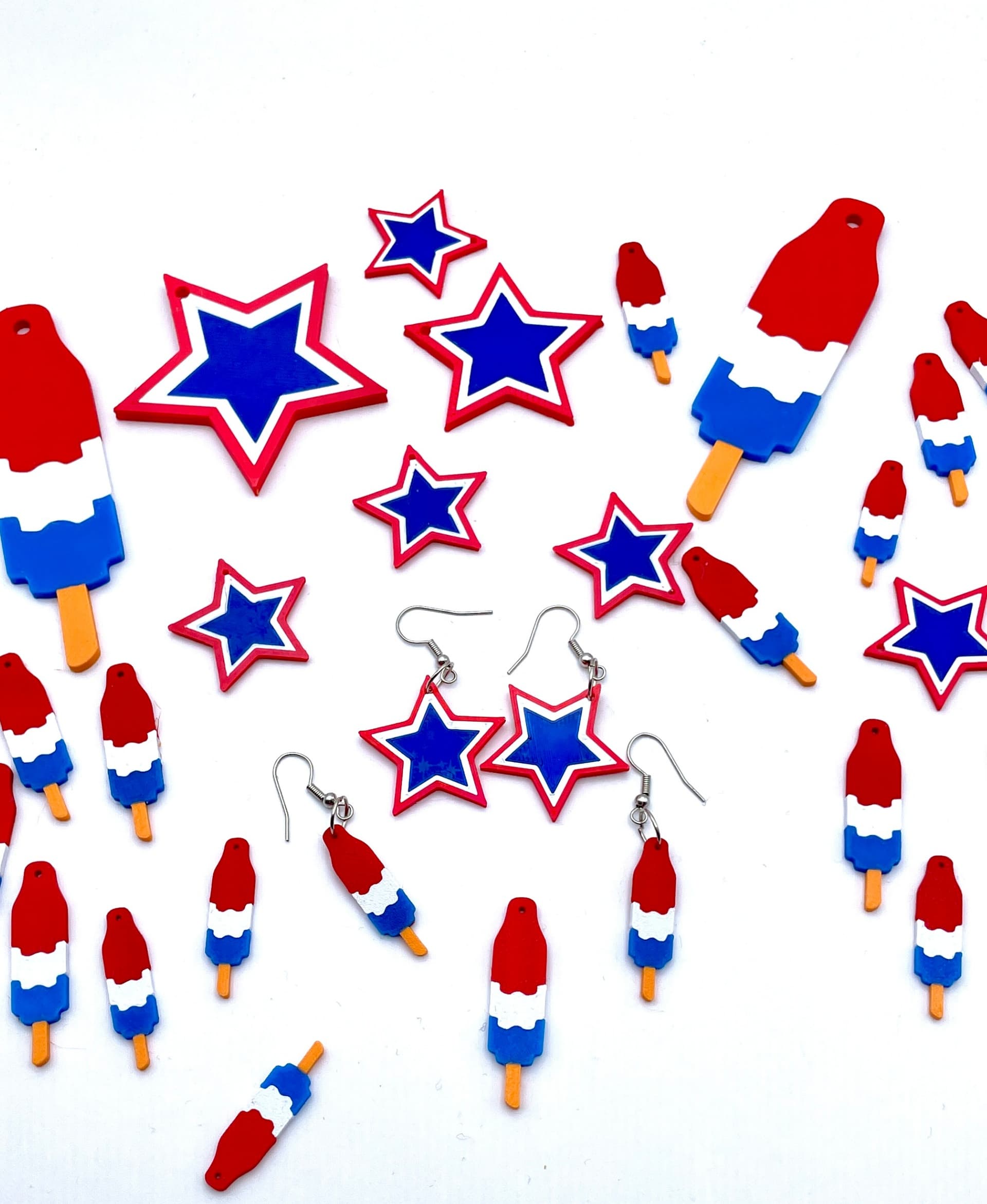 4th of July Earrings 3d model